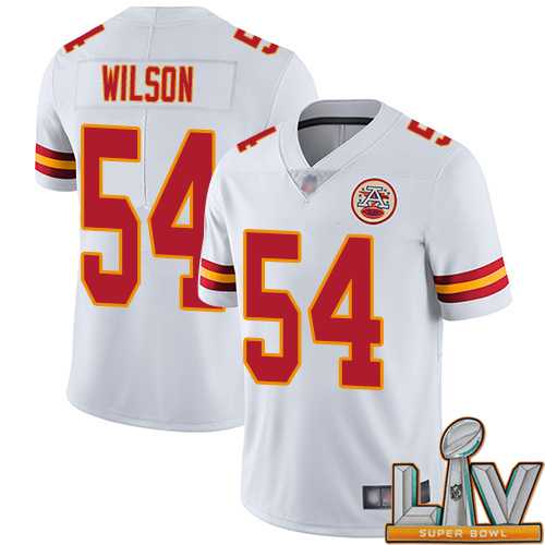 Super Bowl LV 2021 Men Kansas City Chiefs 54 Wilson Damien White Vapor Untouchable Limited Player Nike NFL Jersey